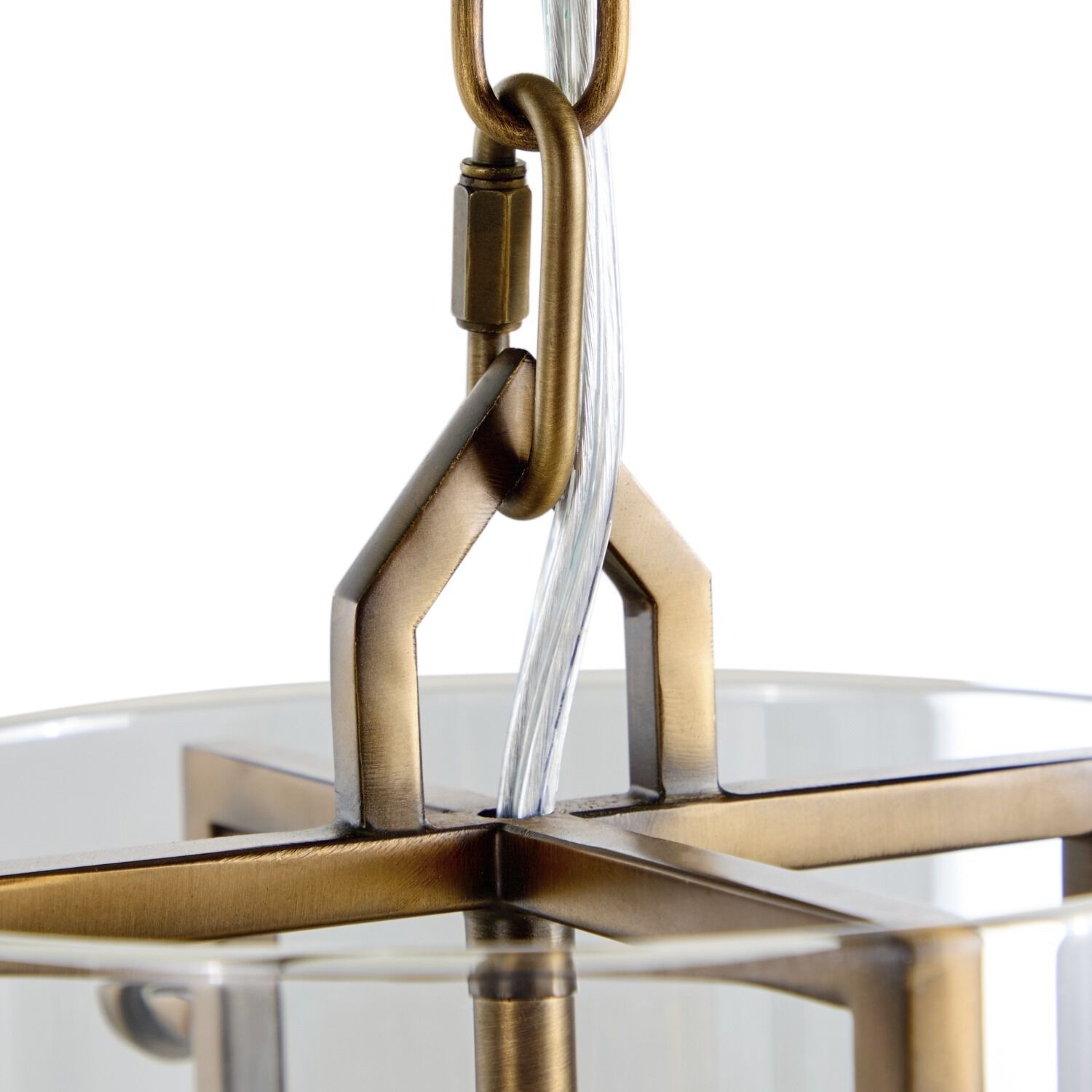 Sharon 1 Light 8.5 inch Antique Brass / Clear Glass Pendant Ceiling Light