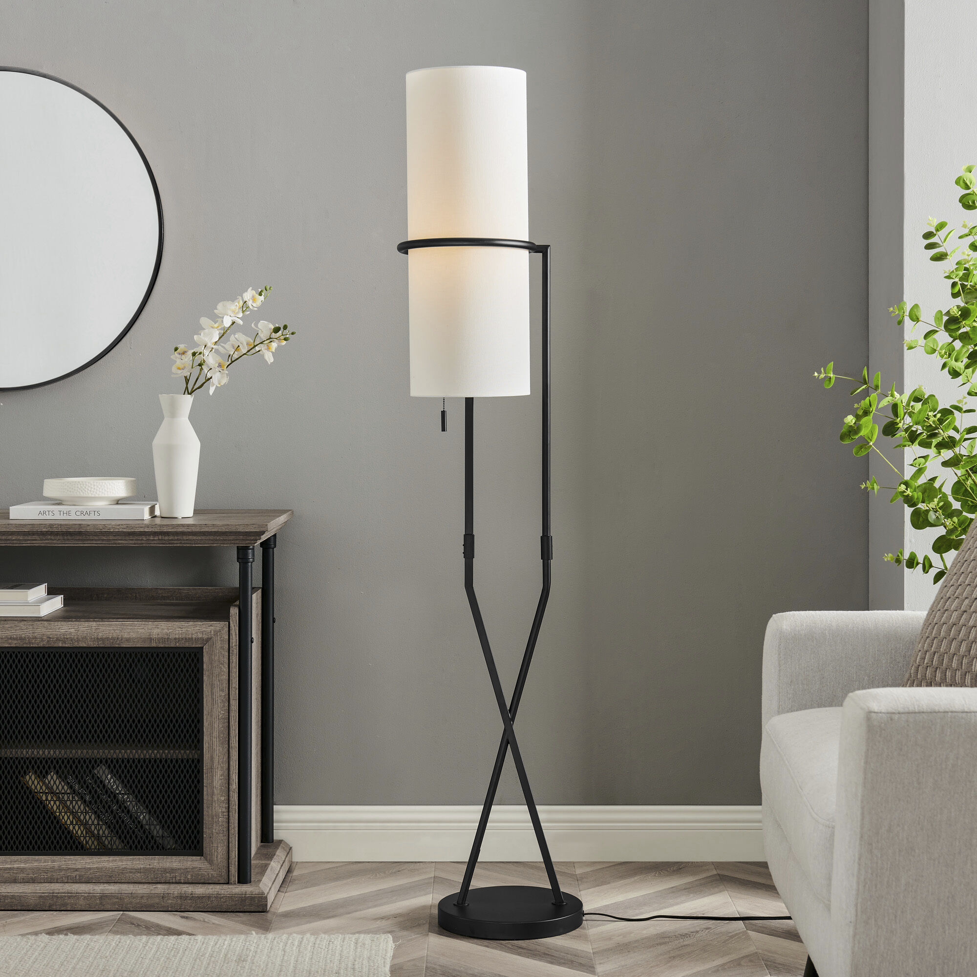 Xandra 64 inch 60.00 watt Black Floor Lamp Portable Light