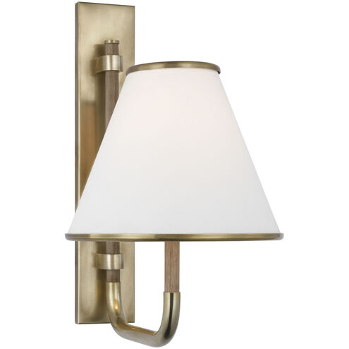 Marie Flanigan Rigby LED 7.75 inch Soft Brass and Natural Oak Sconce Wall Light, Small