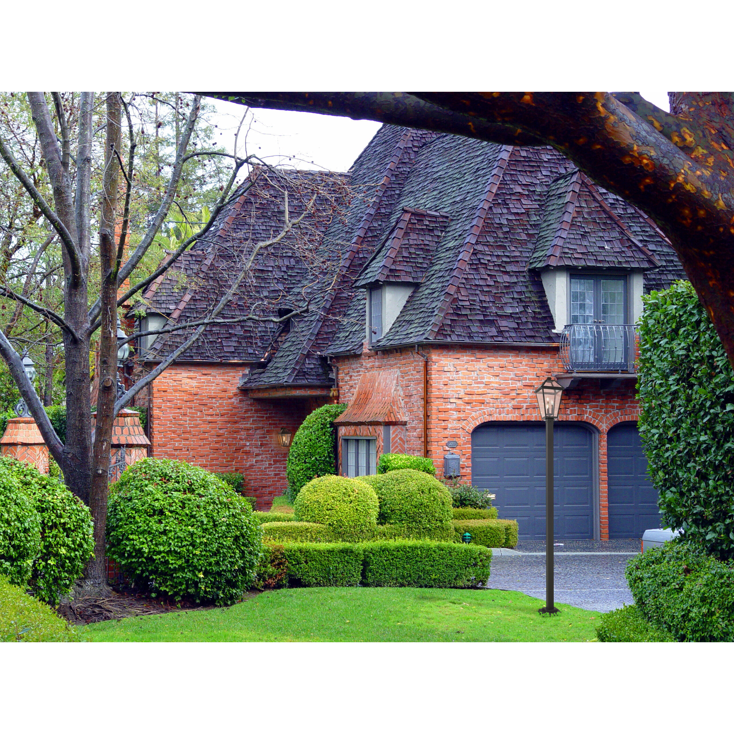 Talbot 3 Light 21.25 inch Black Outdoor Wall Light in Clear Beveled Glass