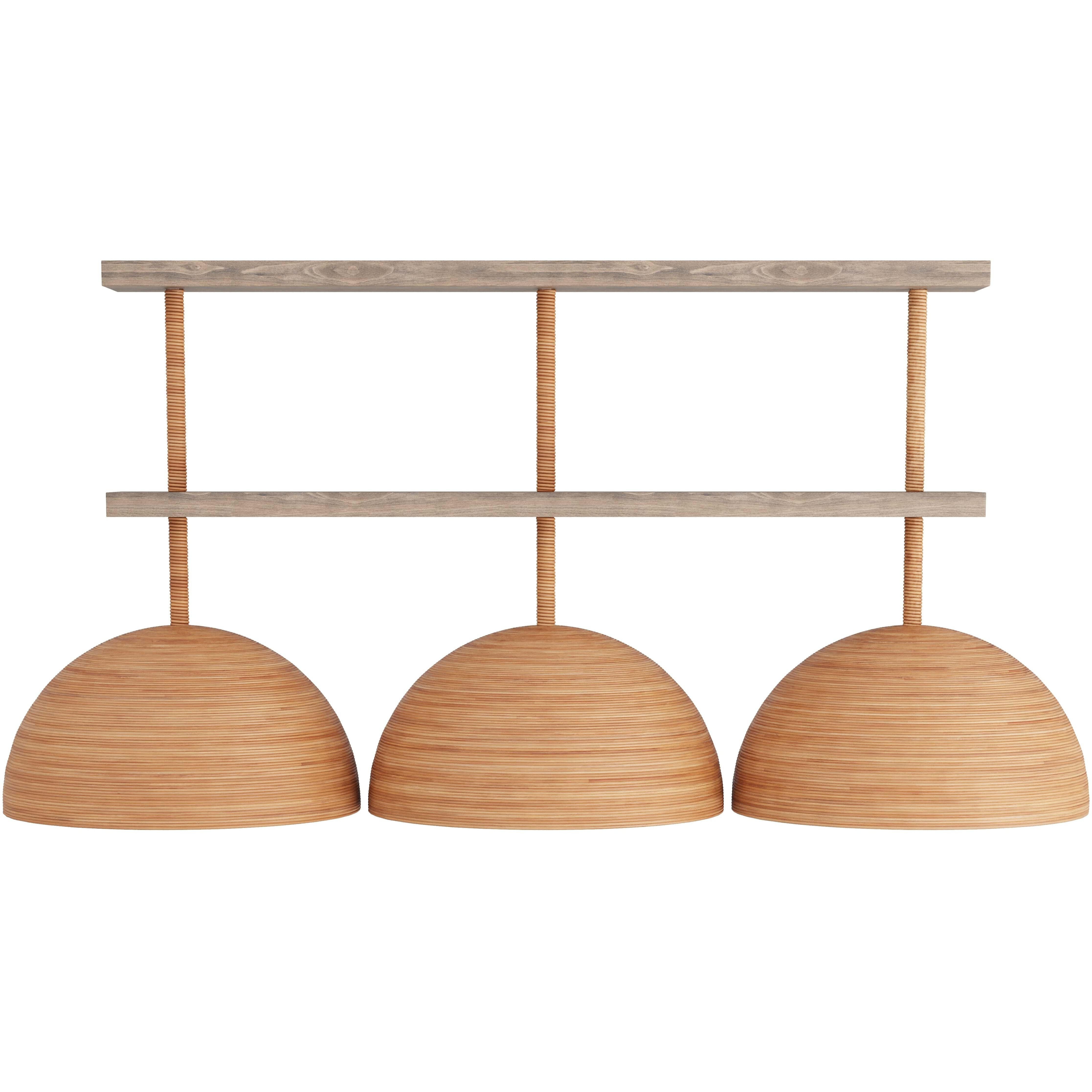 Vega 3 Light 48 inch Honey Linear Chandelier Ceiling Light