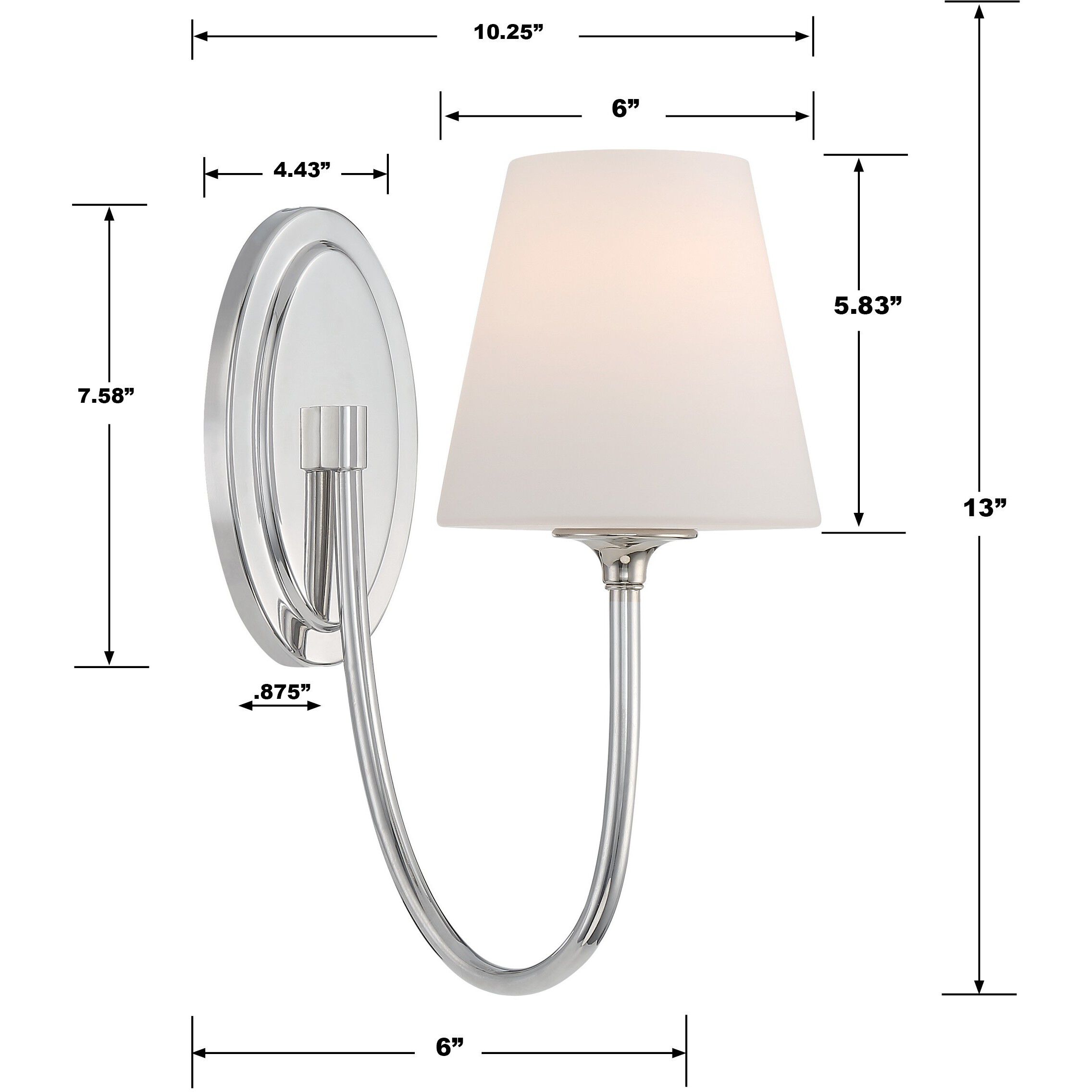 Juno Bath Sconce Wall Light in Polished Nickel