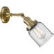 Franklin Restoration Small Bell LED 5 inch Brushed Brass Sconce Wall Light in Clear Glass, Franklin Restoration