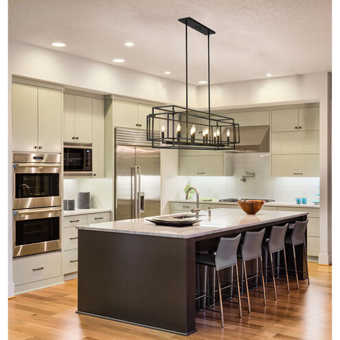 Titania 10 Light 54 inch Matte Black Linear Chandelier Ceiling Light