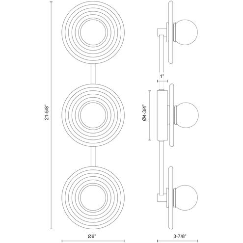 Dahlia LED 6 inch Urban Bronze Bath Vanity Light Wall Light in Urban Bronze and Alabaster