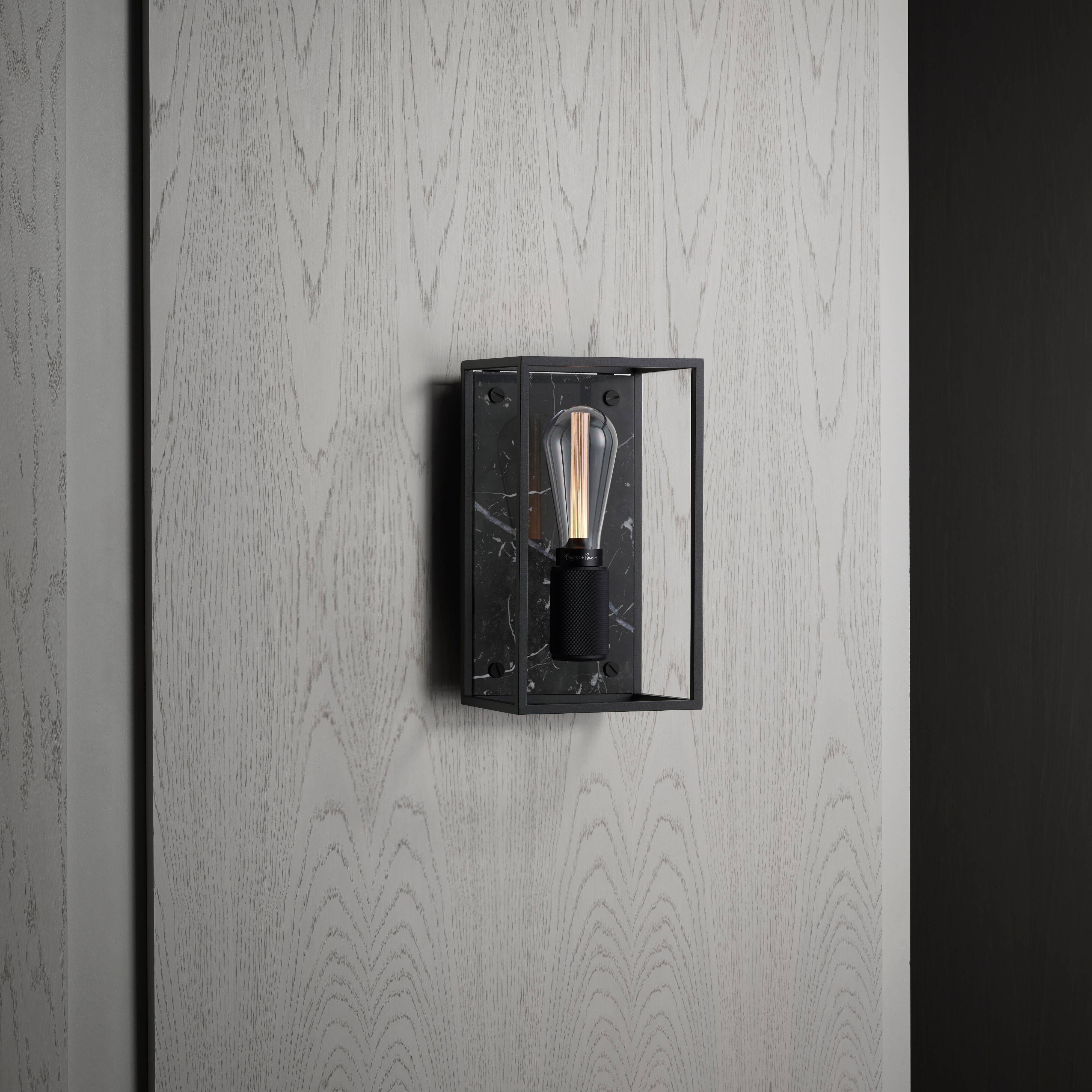 Caged Wall Light in Black Marble