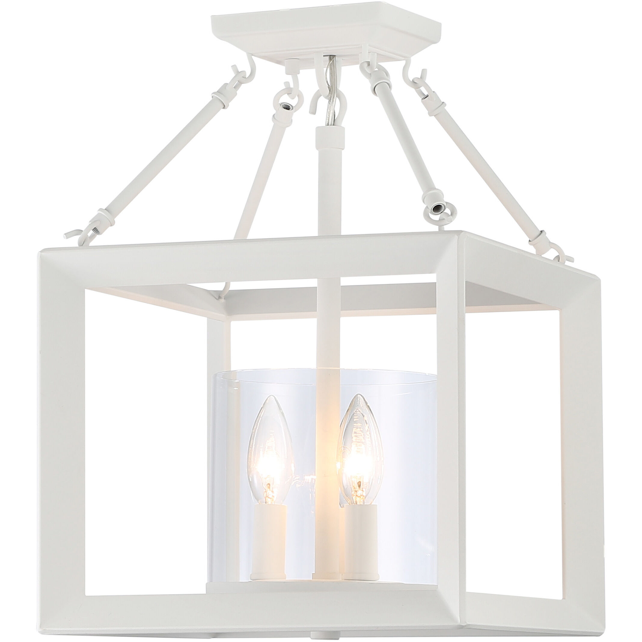 Smyth 3 Light 11.75 inch Natural White Semi-Flush Mount Ceiling Light in Clear Glass