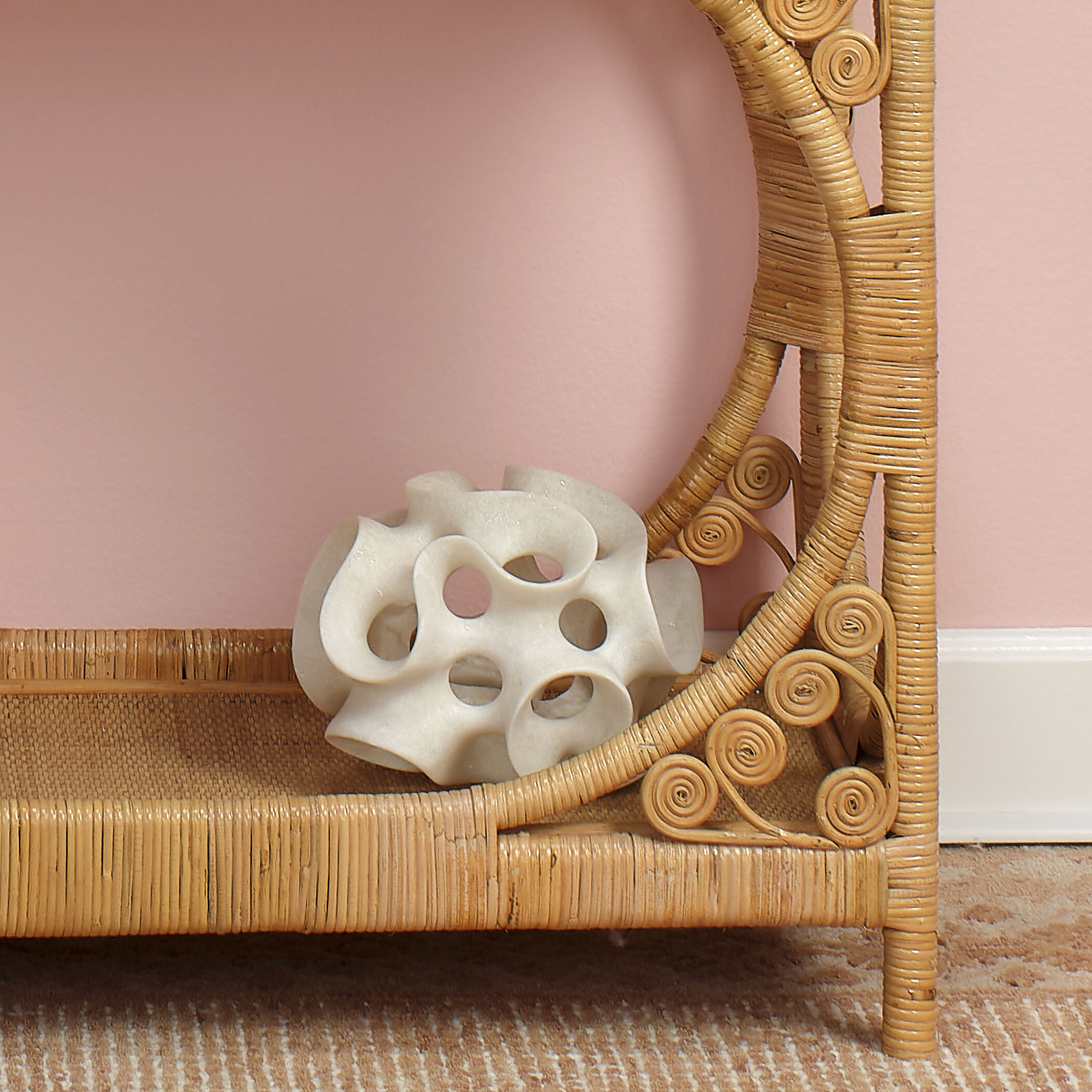 Ribbon White Decorative Sphere