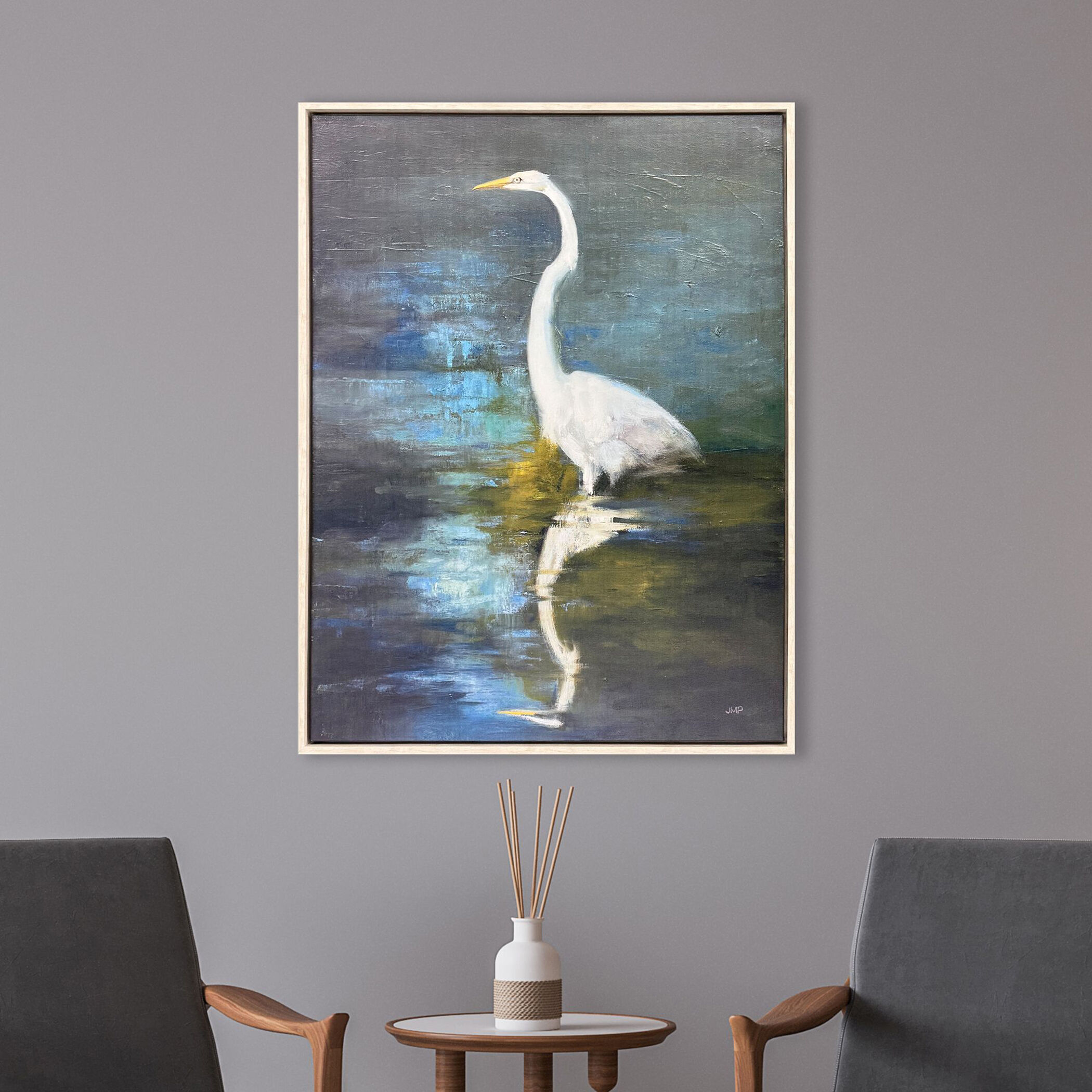 Reflections Blue and Green and Multi and White Canvas