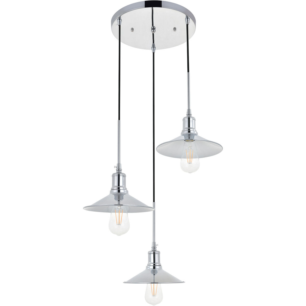 Etude 3 Light 19.3 inch Chrome Pendant Ceiling Light