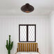 Charlton 1 Light 16 inch Bronze with Antique Brass Accents Semi Flush Ceiling Light
