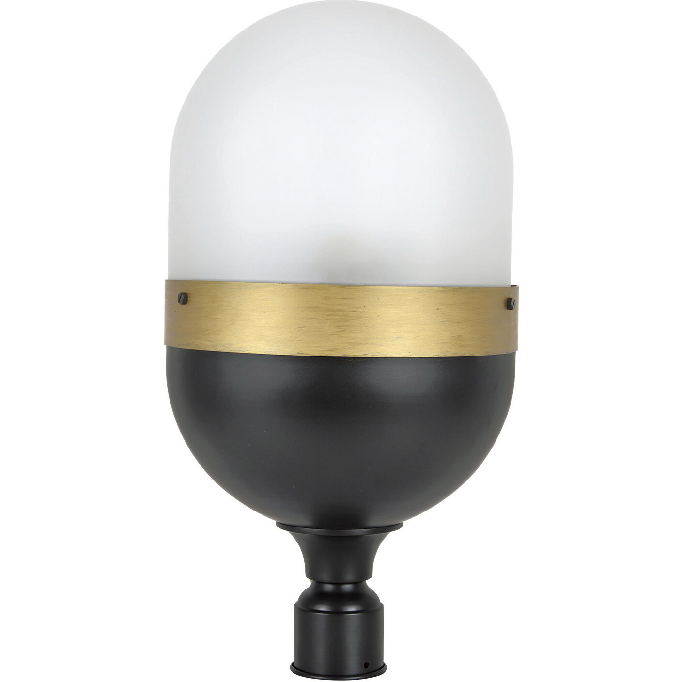 Capsule 3 Light 23.25 inch Matte Black and Textured Gold Outdoor Post, Brian Patrick Flynn