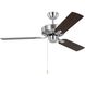 Linden 48 48 inch Brushed Steel with Silver Blades Ceiling Fan