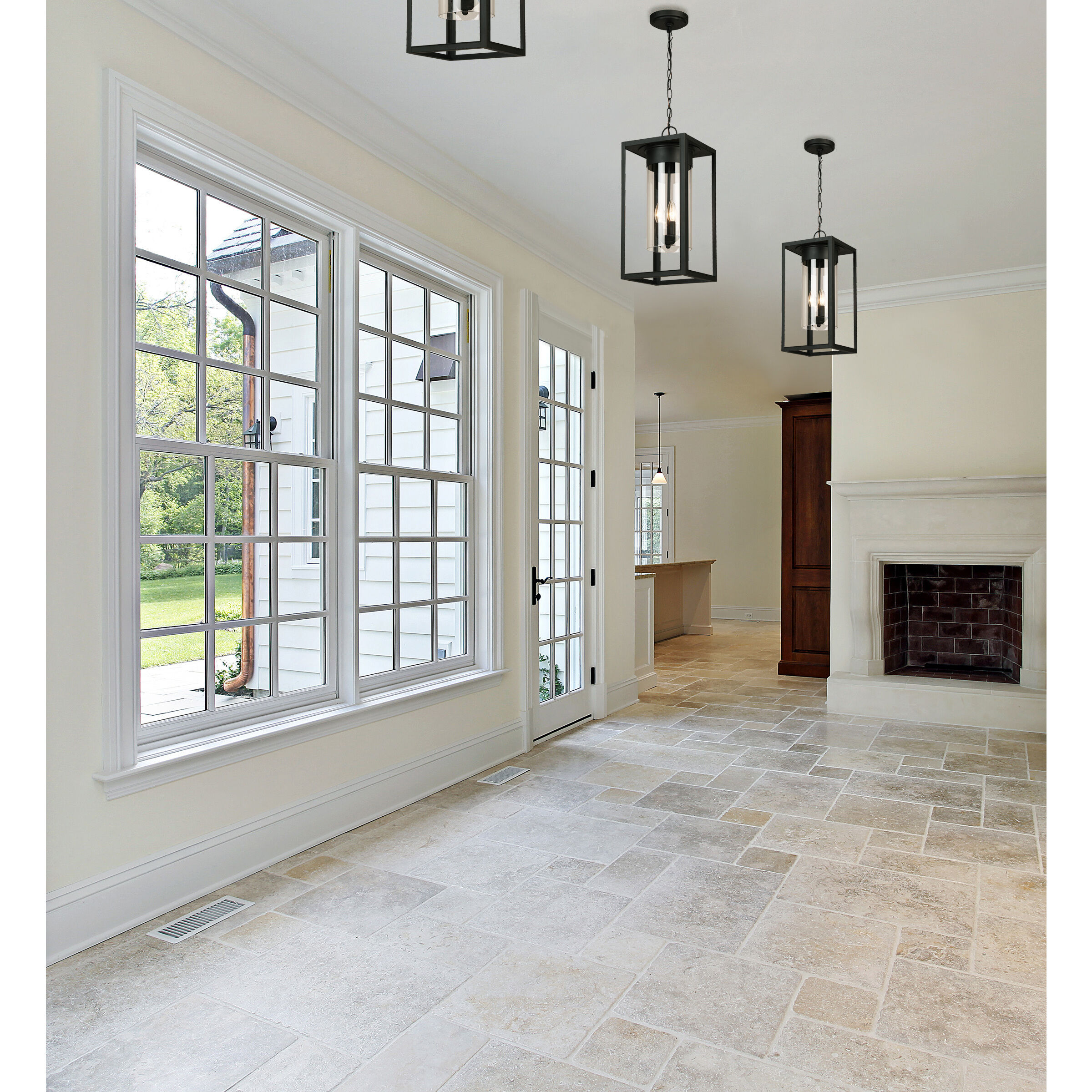 Walker Hill 3 Light 9.37 inch Matte Black Outdoor Pendant