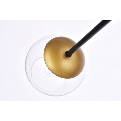 Briggs 6 Light 36 inch Black and Brass Pendant Ceiling Light