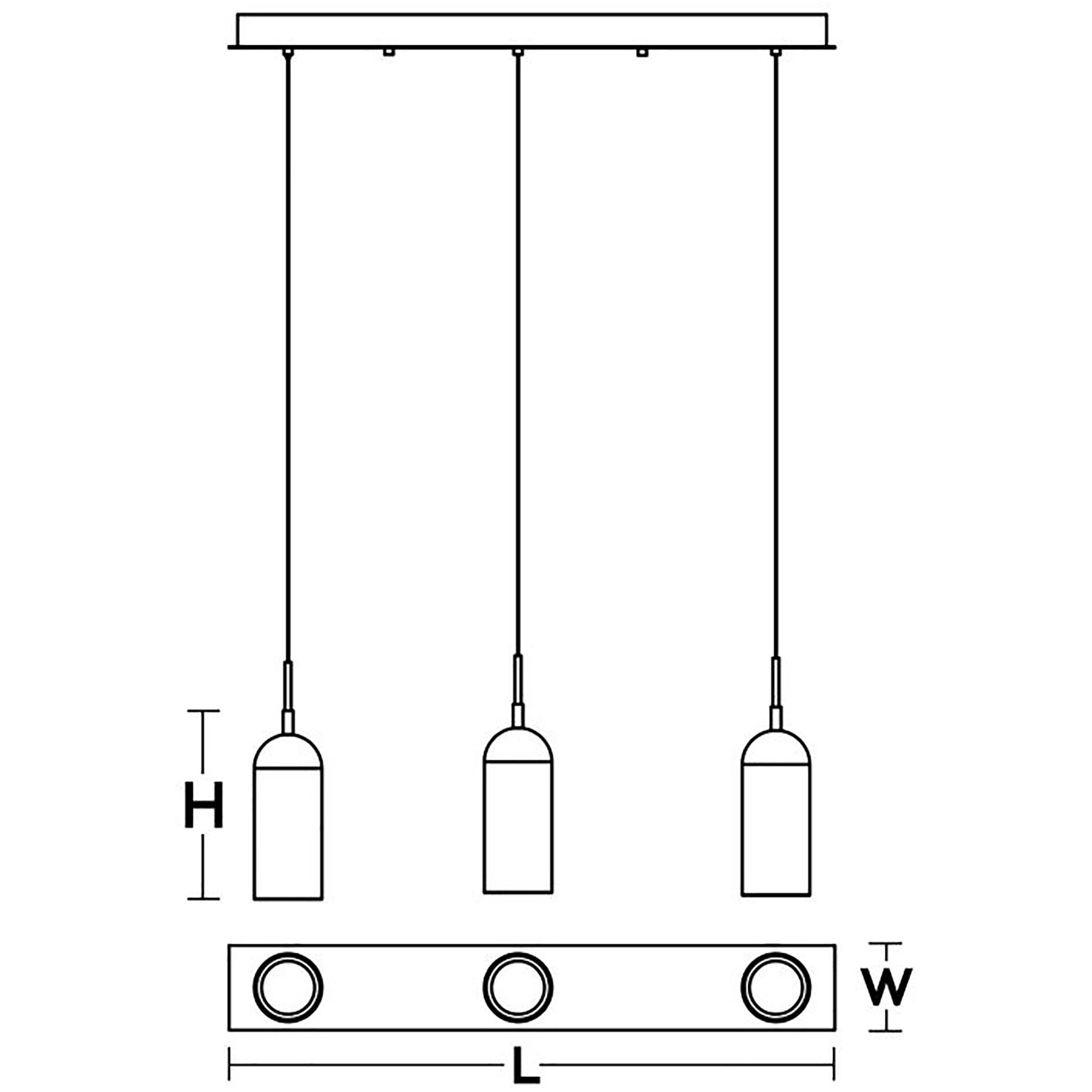 Kiran 3 Light 5 inch Black Linear Pendant Ceiling Light