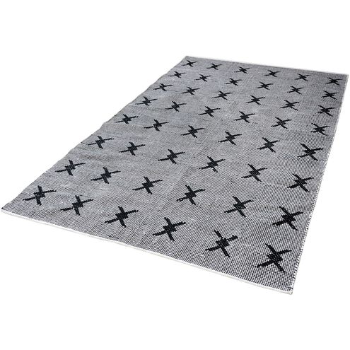 Eton 96 X 60 inch Black with White Rug