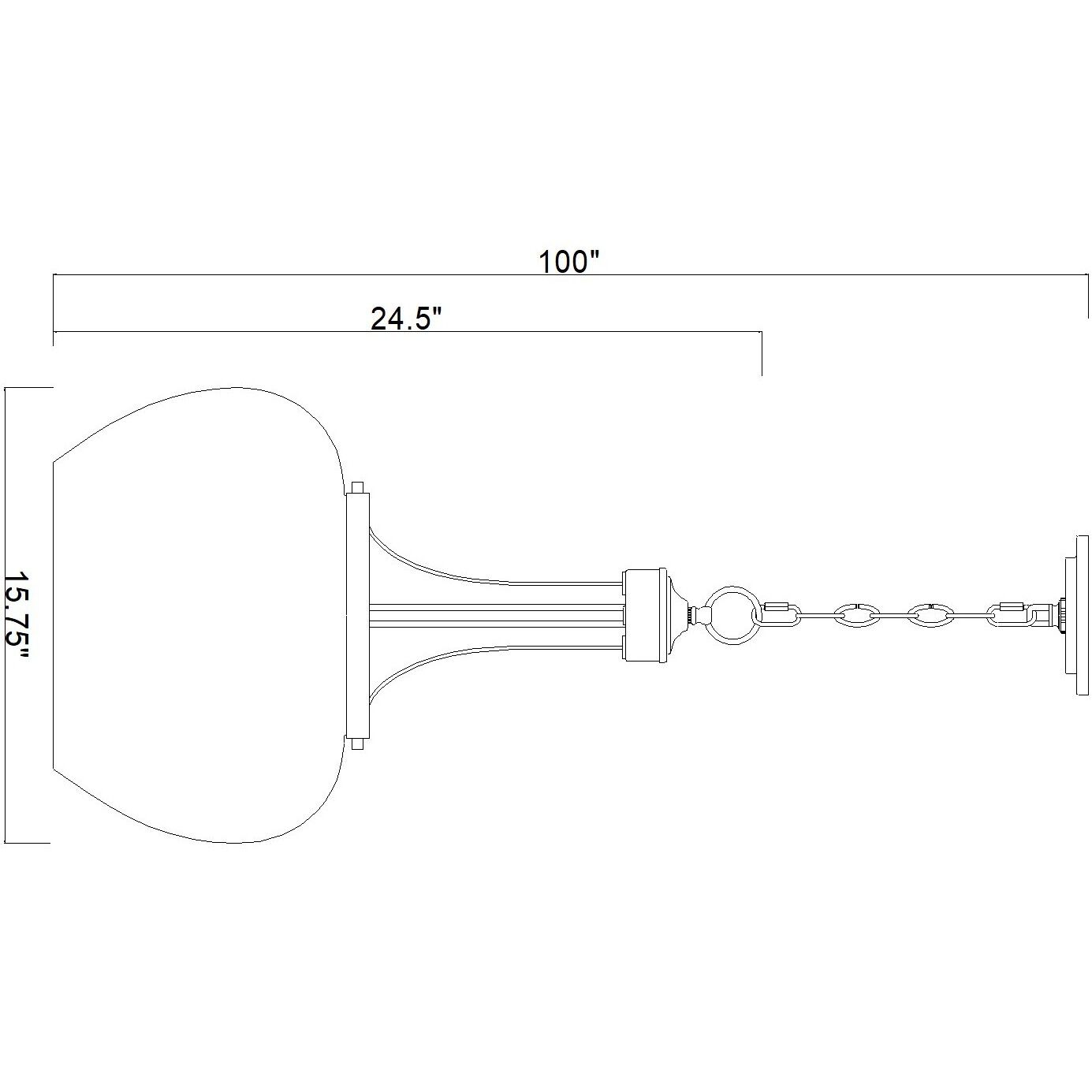 Joliet 3 Light 15.75 inch Burnished Brass Pendant Ceiling Light