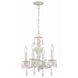 Paris Market 4 Light 13.5 inch Antique White Mini Chandelier Ceiling Light in Rose Colored Hand Cut