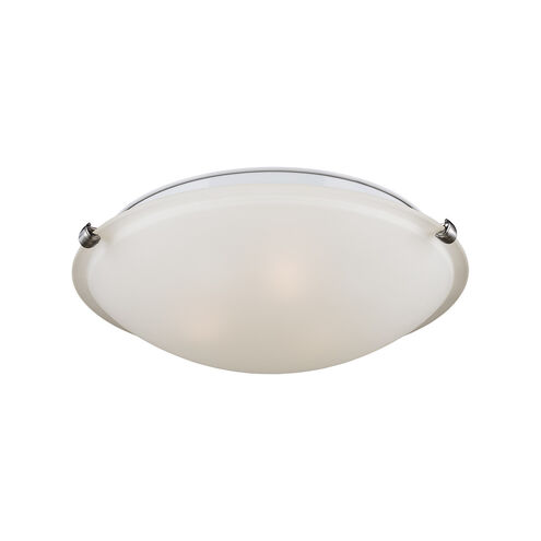 Clip 3 Light 16.25 inch Brushed Nickel Flush Mount Ceiling Light