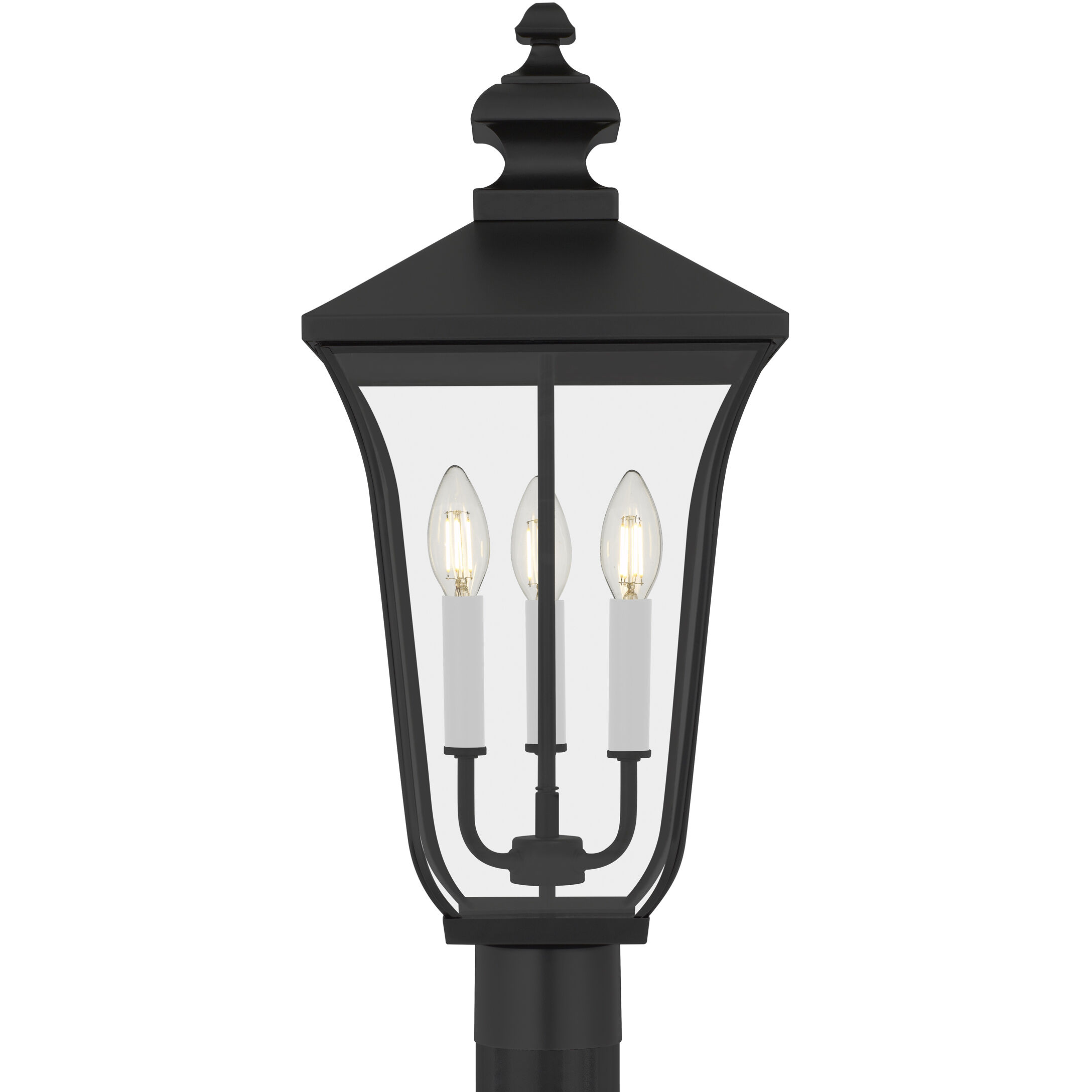 Farley 3 Light 22.75 inch Matte Black Outdoor Post Lantern