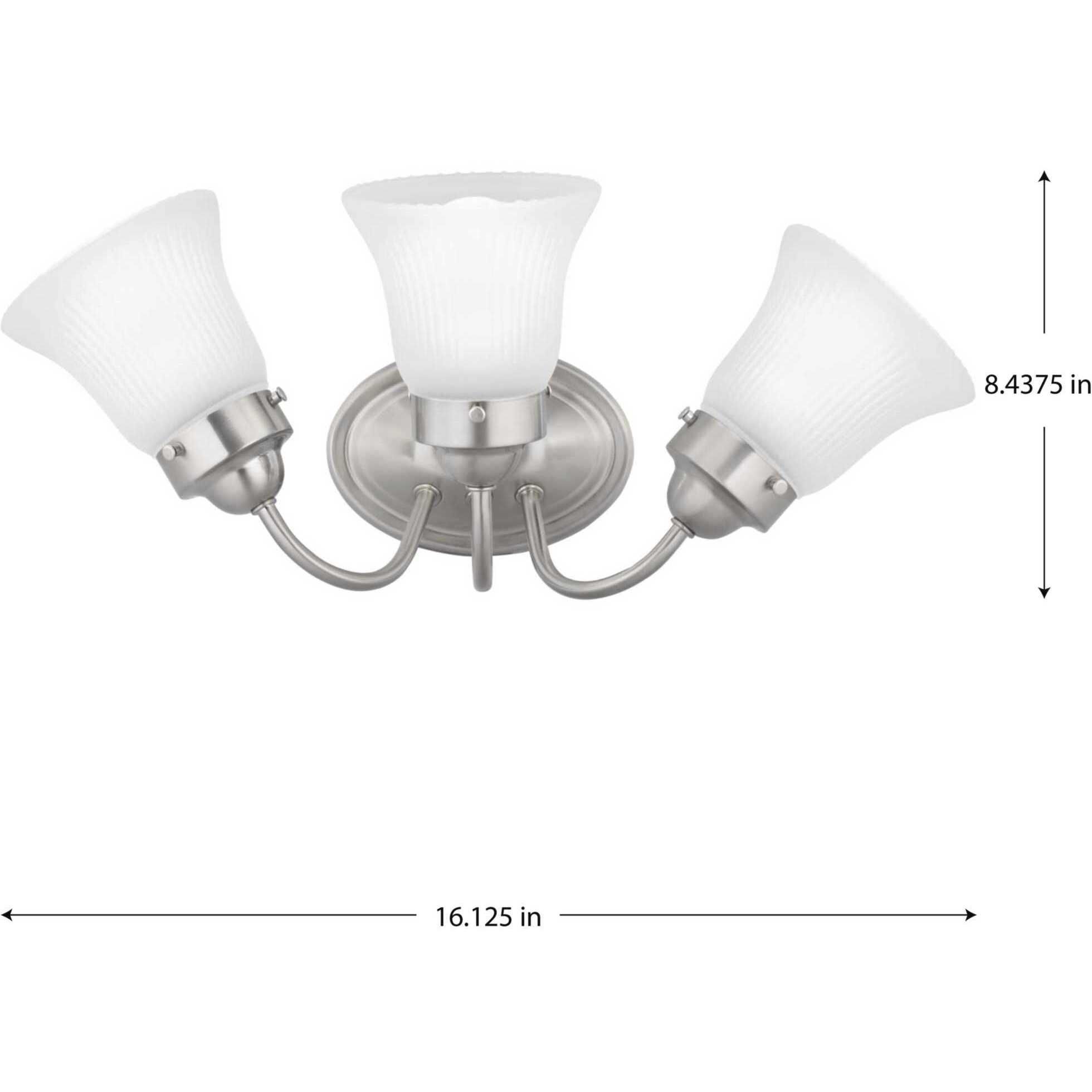 Clarence 3 Light 16 inch Brushed Nickel Bath Vanity Wall Light