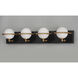 Revolve LED 27.25 inch Black and Gold Bath Vanity Wall Light