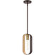 Ravena 1 Light 5 inch Bronze with Antique Brass Accents Pendant Ceiling Light