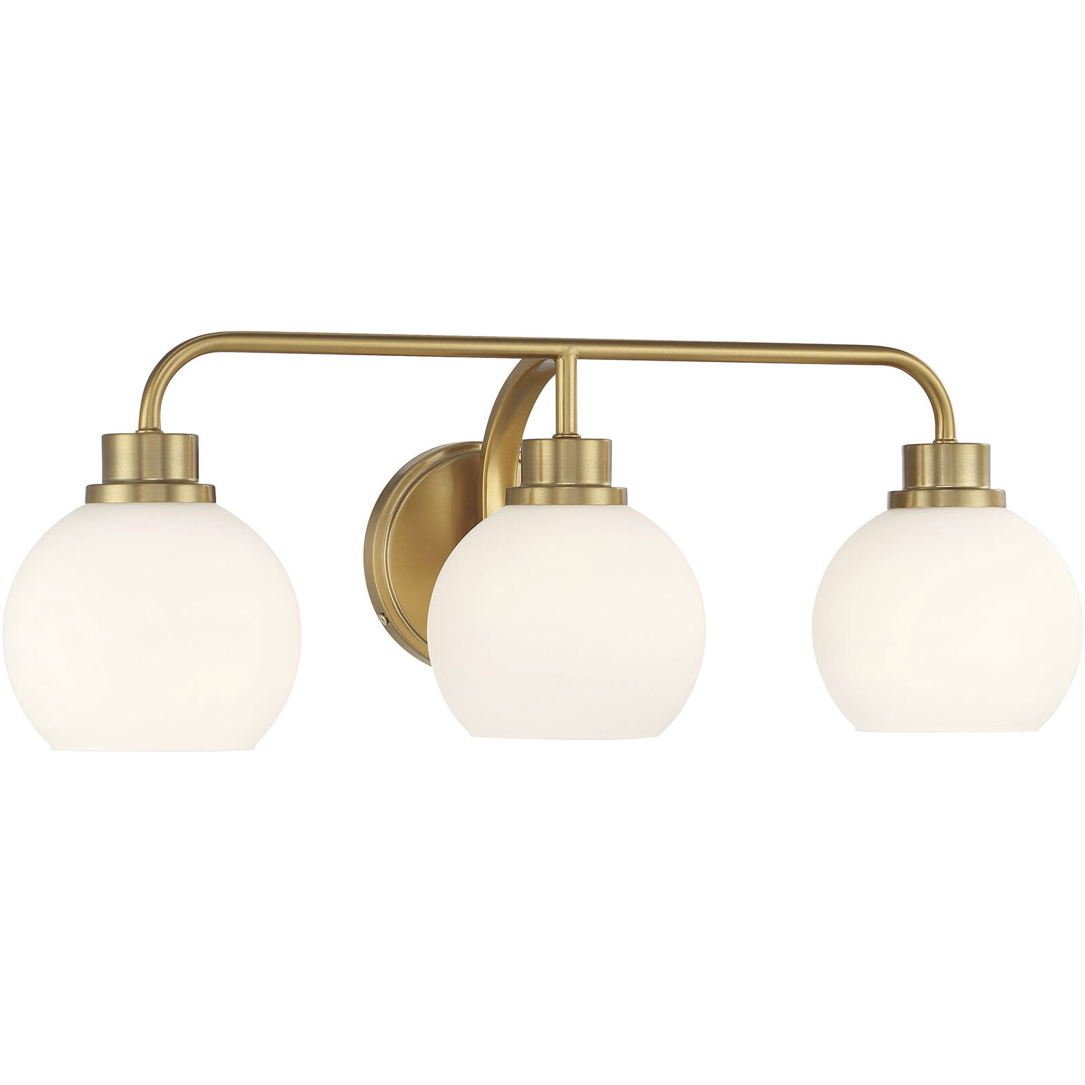 Contemporary 3 Light 24 inch Natural Brass Bathroom Vanity Light Wall Light