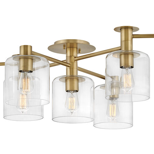 Axel 7 Light 58.75 inch Heritage Brass Indoor Semi-Flush Mount Ceiling Light
