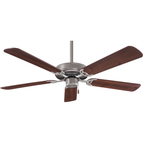 Contractor 52 inch Brushed Steel/Dark Walnut with Dark Walnut Blades Ceiling Fan