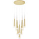 Andes LED 16 inch Satin Gold Multi Light Pendant Ceiling Light