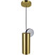 Saleen LED 6 inch Brass and Black Mini Pendant Ceiling Light