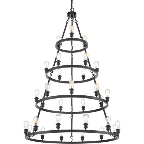 Ballston Saloon LED 50 inch Matte Black Chandelier Ceiling Light