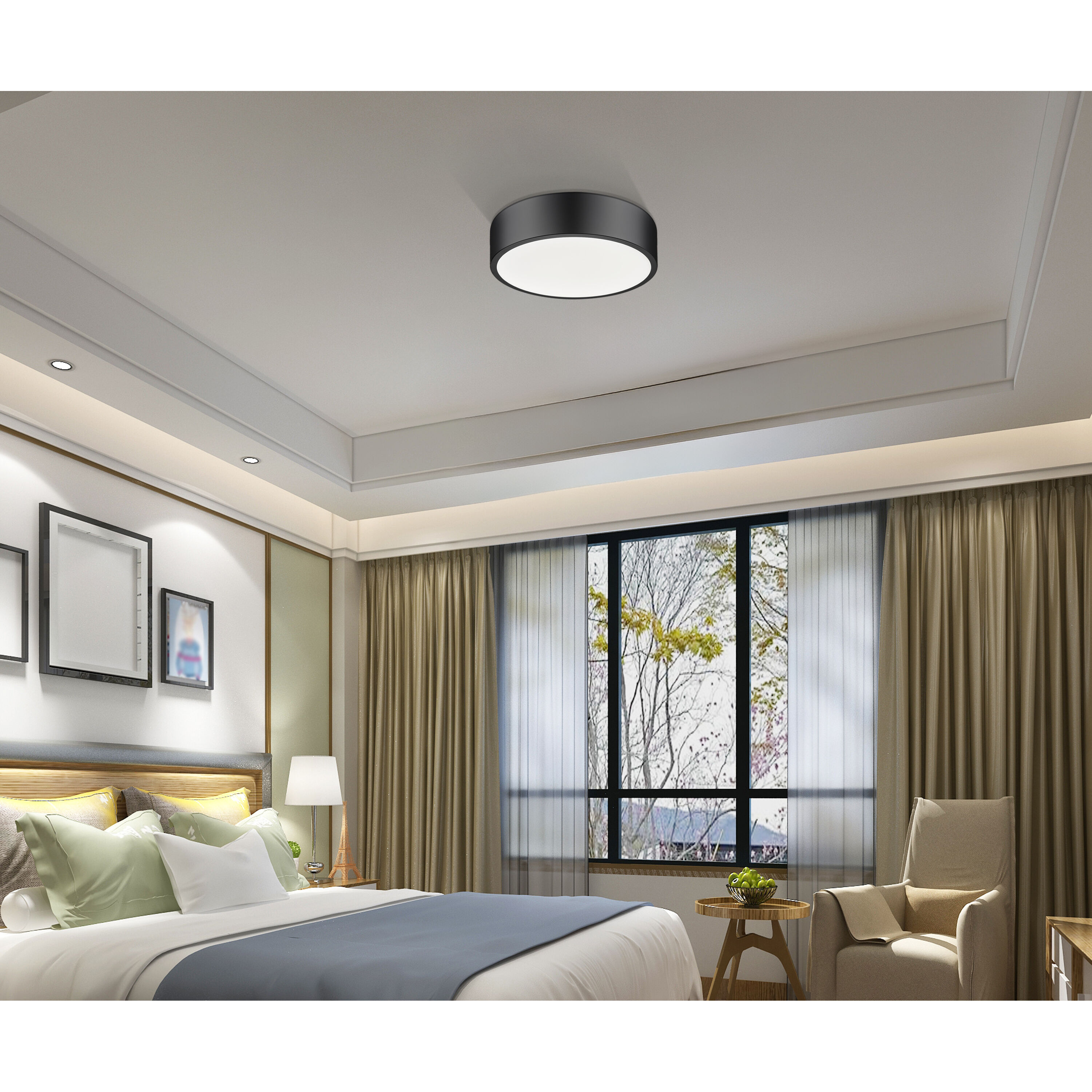 Coronado LED 16 inch Matte Black Flush Mount Ceiling Light