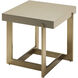 Temy 18 X 18 inch Top: Gray; Base: Metallic - Bronze End Table