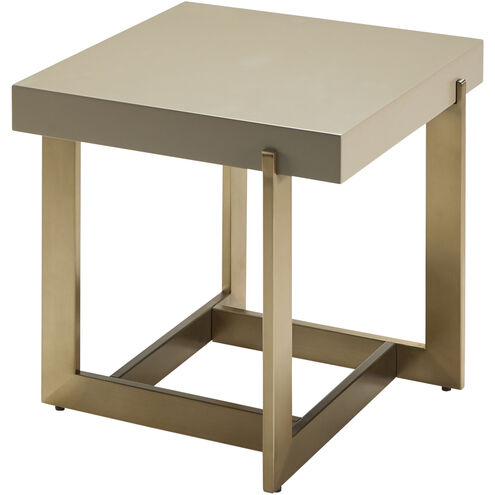 Temy 18 X 18 inch Top: Gray; Base: Metallic - Bronze End Table