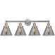 Cone 4 Light 34.75 inch Brushed Satin Nickel Bath Vanity Light Wall Light