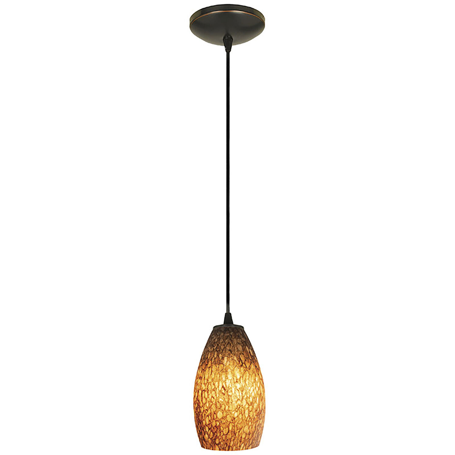 Champagne 1 Light 5 inch Oil Rubbed Bronze Pendant Ceiling Light in Brown Stone