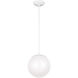 Leo - Hanging Globe 1 Light 8 inch White Pendant Ceiling Light