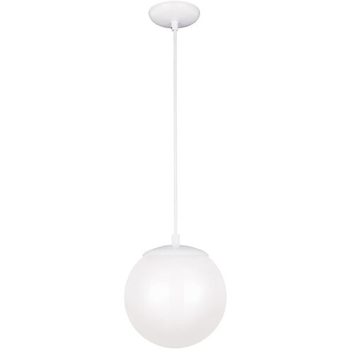 Leo - Hanging Globe 1 Light 8 inch White Pendant Ceiling Light