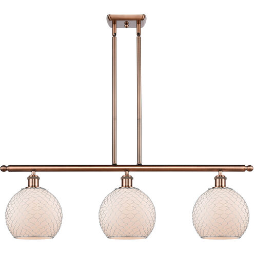 Ballston Farmhouse Chicken Wire LED 36 inch Antique Copper Island Light Ceiling Light, Ballston