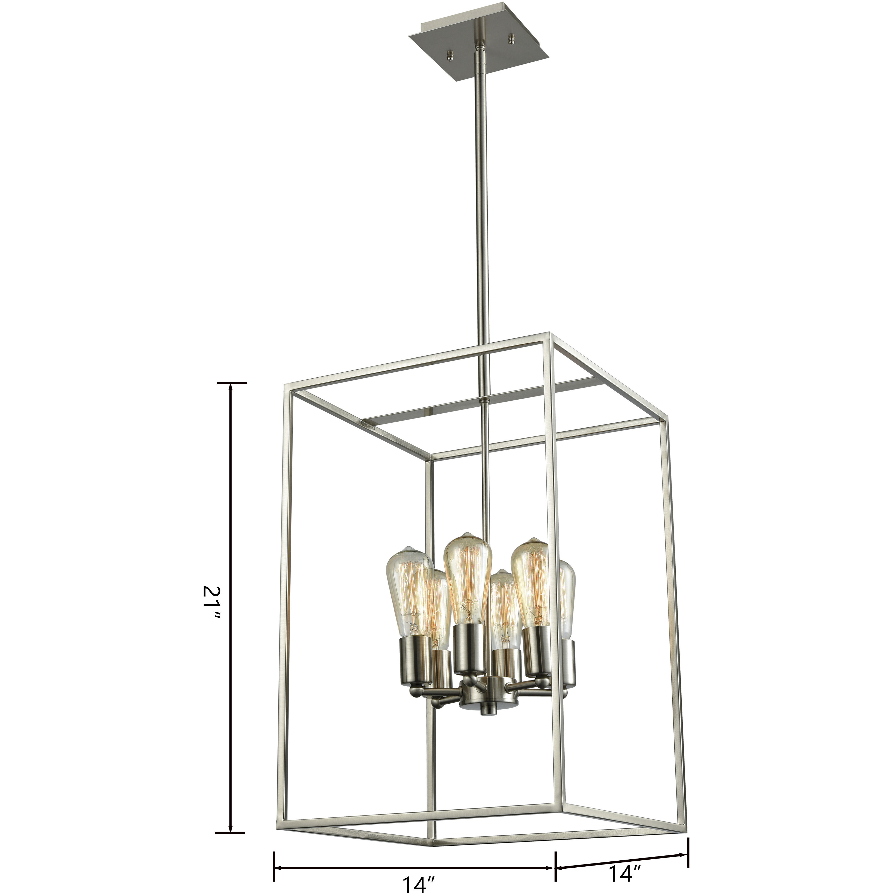 Williamsport 6 Light 14 inch Brushed Nickel Chandelier Ceiling Light