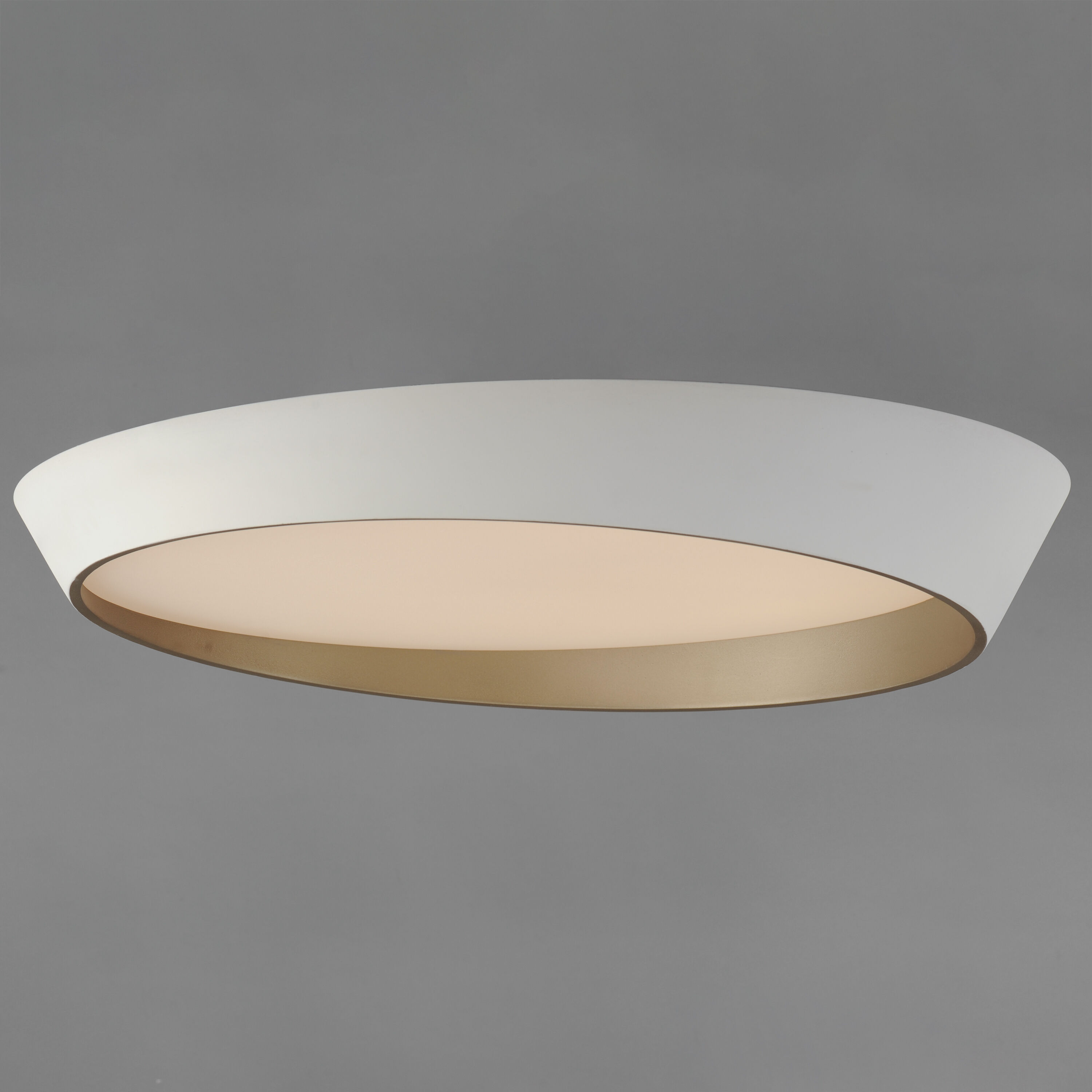 Slant LED 31.5 inch White with Gold Flush Mount Ceiling Light