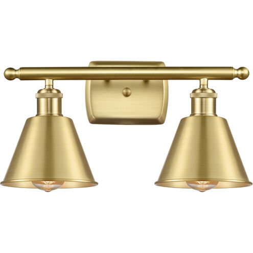 Ballston Smithfield 2 Light 16 inch Satin Gold Bath Vanity Light Wall Light, Ballston
