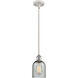 Ballston Caledonia 1 Light 5 inch White and Polished Chrome Pendant Ceiling Light in Charcoal Glass, Ballston