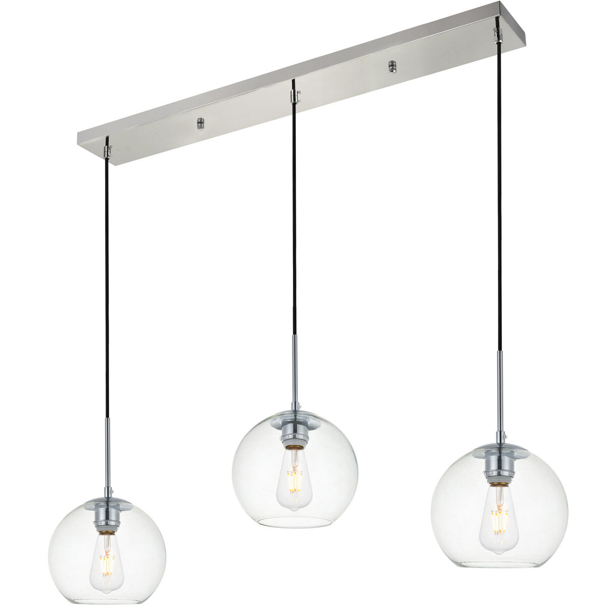 Baxter 3 Light 36 inch Chrome Pendant Ceiling Light