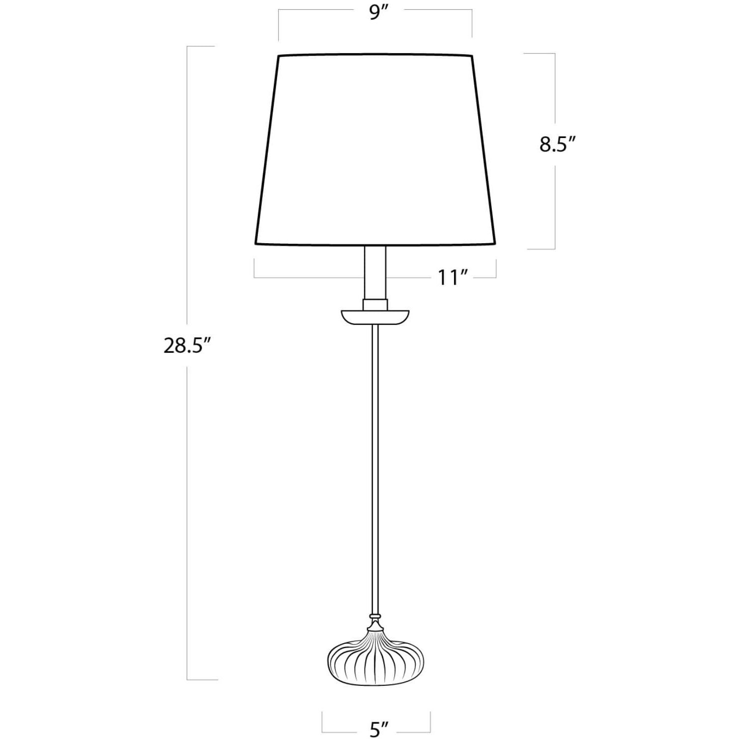 Clove Stem 28.5 inch 60.00 watt Antique Gold Leaf Table Lamp Portable Light, Buffet Lamp