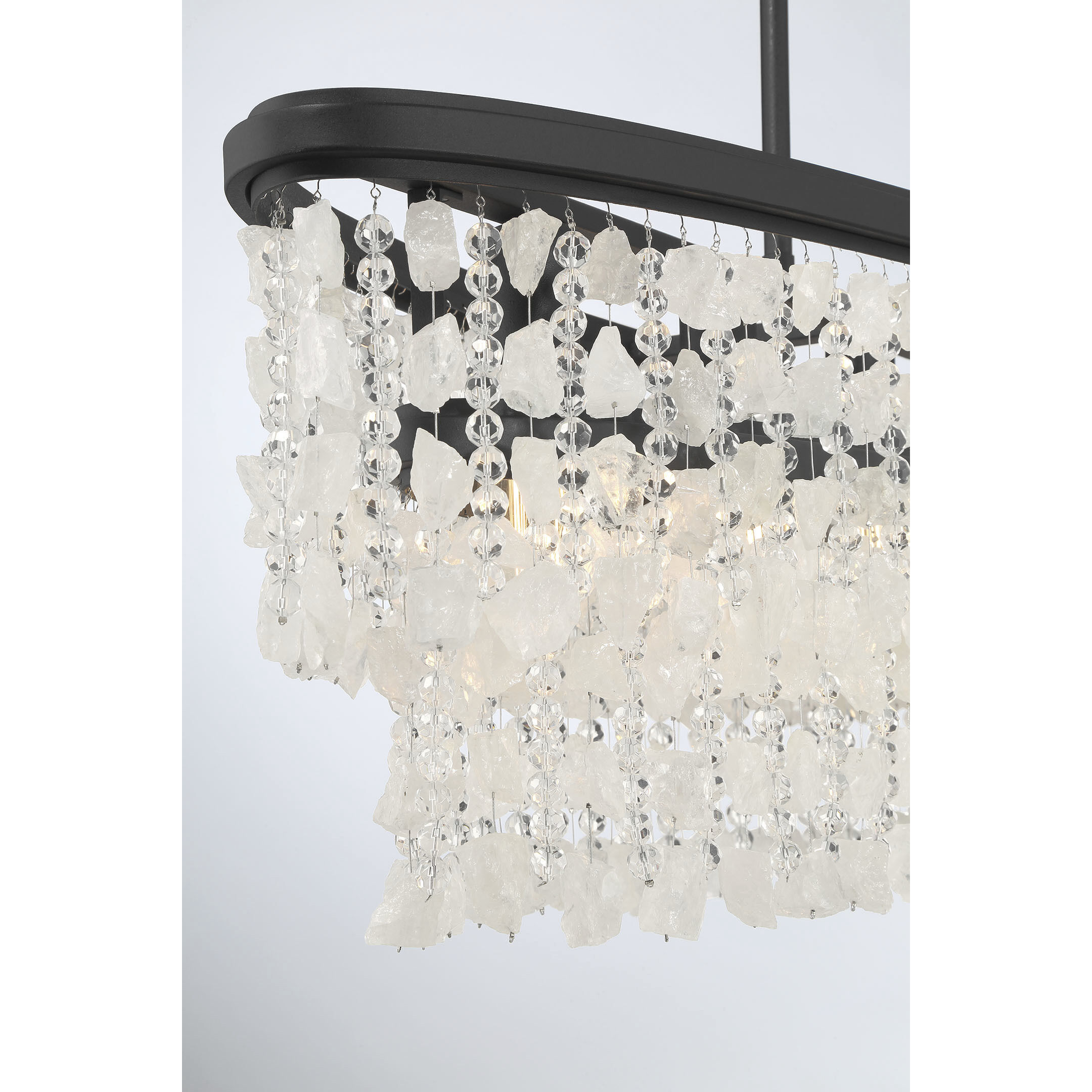 Shimmering Elegance 5 Light 48 inch Sand Coal Island Light Ceiling Light