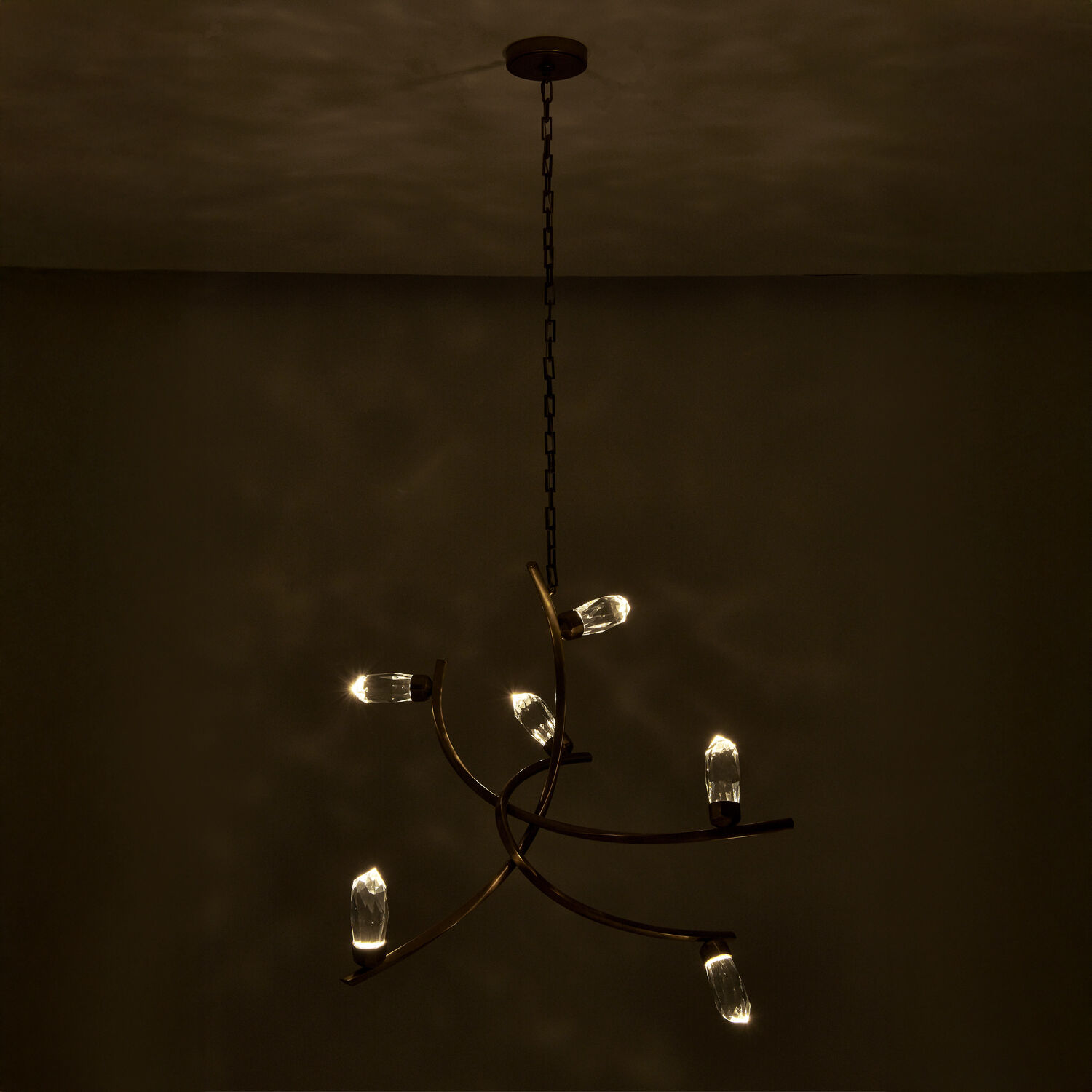 Bilancia LED 36 inch True Brass Chandelier Ceiling Light